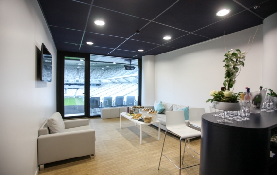 Vue d'une loge au stade de Bordeaux