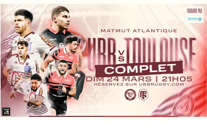 Affiche UBB VS Toulouse Matmut ATLANTIQUE