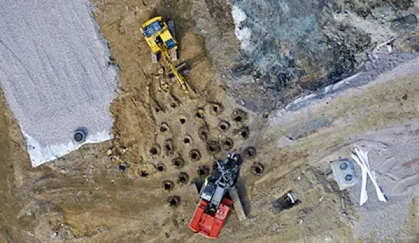 Photo de la phase de la construction du stade de Bordeaux