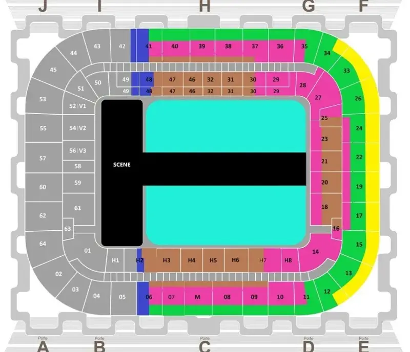 Plan de salle du concert de The Weeknd le 1er aout 2023 au Matmut ATLANTIQUE 